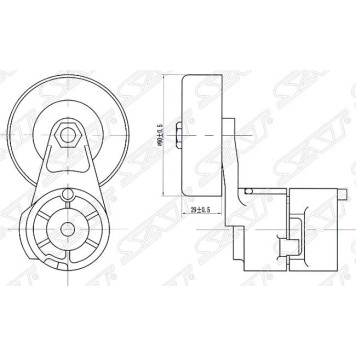 Натяжитель приводного ремня HYUNDAI SANTA FE 2,7 05- <b>SAT ST-25281-3E000</b>