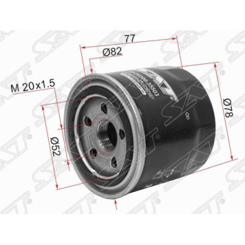 Фильтр масляный HYUNDAI SOLARIS 1.4 / 1.6 11- / SANTA FE 2.4 12- / TUCSON 2.0 / 2.7 04-10 / GETZ 02-06 / KIA SOR <b>SAT ST-26300-35503</b>