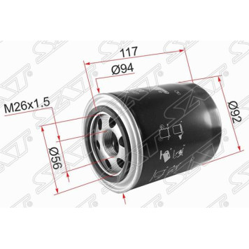 Фильтр масляный KIA SORENTO 2.5 DIESEL 06-09 / HYUNDAI H1 07-15 / H100 06- <b>SAT ST-26310-4A000</b>