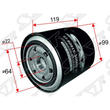 Фильтр масляный TOYOTA 1HZ,1KZTE <b>SAT ST-90915-30002-8T</b>