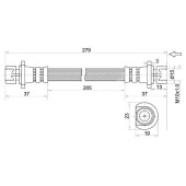 Шланг тормозной задний (Таиланд) HONDA CIVIC / PARTNER / INTEGRA / DOMANI / ISUZU JEMENI 91-01 промежуточный <b>SAT ST-01466-S04-000</b>