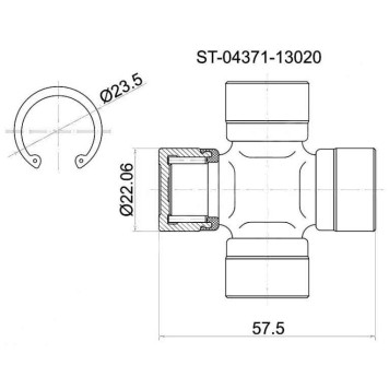 Крестовина кардана TOYOTA NOAH #R## / ST195 / ST215 / SV35 / SUBARU FORESTER SF5 97-02 <b>SAT ST-04371-13020</b>