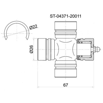 Крестовина кардана FR TOYOTA TownAce Noah 4WD CR / SR5# <b>SAT ST-04371-20011</b>