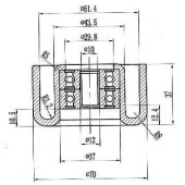 Ролик натяжителя приводного ремня NISSAN AD / SYLPHY / CUBE / MARCH / NOTE / QASHQAI / TIIDA HR15 / HR16 02- <b>SAT ST-11927-ED000</b>