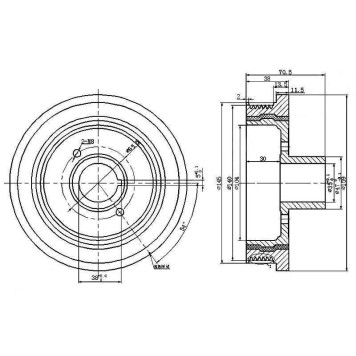 Шкив коленвала TOYOTA LAND CRUISER 100 / LEXUS #X470 / SEQUOIA / TUNDRA 2UZ <b>SAT ST-13407-50091</b>