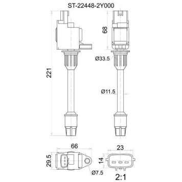 Катушка зажигания RR NISSAN CEFIRO A33 VQ20DE / VQ25DE / VQ30DE 98-03 (3) <b>SAT ST-22448-2Y000</b>