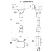 Катушка свечи NISSAN VQ30DD / VQ35DE FX35 S50 02-07-, Skyline V35 01-07 <b>SAT ST-22448-AL615</b>