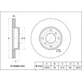 Диск тормозной передний NISSAN AD Y11 SR20VE, B15 SR16VE, Almera N15 / N16 QG##, Primera P11 SR20. Lau <b>SAT ST-40206-7J101</b>