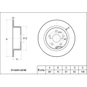 Диск тормозной зад TOYOTA Mark II 1JZ / 2JZFE JZX9# / 10#, GX105 <b>SAT ST-42431-22180</b>