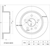 Диск тормозной зад TOYOTA Camry / Gracia MCV20 / 21, SXV20, SXV1#, SV32 / 33, VZV3#, Windom MCV2# <b>SAT ST-42431-33010</b>