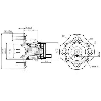 Ступичный узел RR TOYOTA VITZ / PLATZ / FUN CARGO / IST 99-05 (c ABS) <b>SAT ST-42450-0D030</b>
