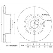 Диск тормозной перед TOYOTA COROLLA / CARIB / SPRINTER 87-02 <b>SAT ST-43512-12250</b>