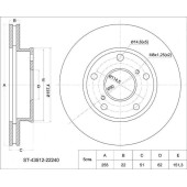 Диск тормозной передний TOYOTA Mark / Cresta 2.0 GX90 / GX100 92-01 <b>SAT ST-43512-22240</b>