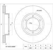 Диск тормозной передний TOYOTA Dyna / ToyoAce LY1## 96-, HiAce / Truck LY15# / LH56 / 66 / 85 / 95 95- <b>SAT ST-43512-26081</b>