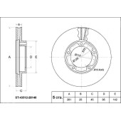 Диск тормозной передний TOYOTA LITE / TOWNACE CM65 96- / CR3# / YR30 92-96 <b>SAT ST-43512-28140</b>