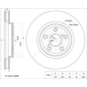 Диск тормозной передний Lexus RX330 / 350 / 450 MCU / GSU3# 03-, TOYOTA Harrier ACU / MCU3# 03- <b>SAT ST-43512-48080</b>