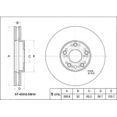 Диск тормозной передний TOYOTA Mark / Cresta 1JZ-GTE JZX90 / 100 / 110, Altezza GXE1# / JCE1# 01- <b>SAT ST-43512-53010</b>