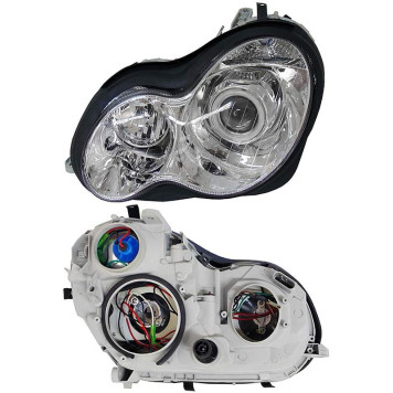 Фара MERCEDES W203 00-03 хрусталь, неоновое кольцо <b>SAT ST-440-1136L-LDHEM</b>