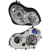 Фара MERCEDES W203 00-03 хрусталь, неоновое кольцо <b>SAT ST-440-1136R-LDHEM</b>