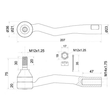 Наконечник рулевой TOYOTA AVENSIS 00- прав. <b>SAT ST-45046-29365</b>