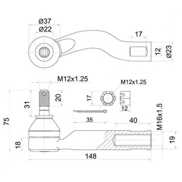 Наконечник рулевой TOYOTA OPA,PRIUS,CELICA,99- лев. <b>SAT ST-45047-49015</b>