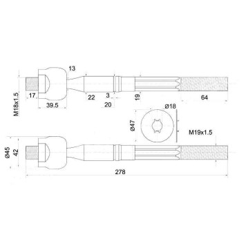 Тяга рулевая TOYOTA DYNA,TOYOACE 99-04 <b>SAT ST-45503-39195</b>
