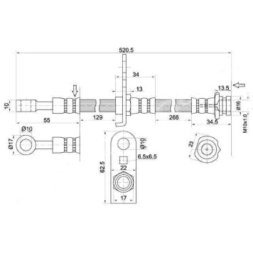 Шланг тормозной задний (Таиланд) NISSAN BLUEBIRD 91-93 <b>SAT ST-46210-0E512</b>