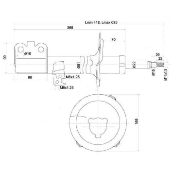 Стойка передняя TOYOTA OPA / VISTA / ARDEO 98-05 прав. <b>SAT ST-48510-39755</b>