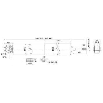 Амортизатор FR TOYOTA DYNA 150 / TOYOACE 01- лев.=прав. <b>SAT ST-48511-80090</b>