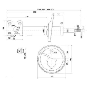 Стойка задняя TOYOTA COROLLA / SPACIO / SPRINTER / CARIB 91-02 4WD прав. <b>SAT ST-48530-19735</b>