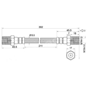 Шланг тормозной задний (Таиланд) SUZUKI ESCUDO / SAMURAI / SJ / SIERRA / VITARA / X-90 88-98 лев.=прав. <b>SAT ST-51560-83031</b>