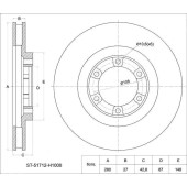 Диск тормозной передний HYUNDAI TERRACAN 02- <b>SAT ST-51712-H1000</b>