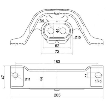 Подушка заднего дифференциала TOYOTA COROLLA 91-02 / SPACIO 97-00 / SPRINTER 91-02 <b>SAT ST-52291-12010</b>