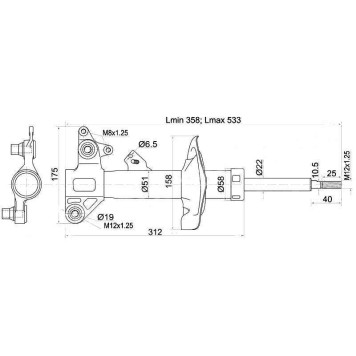 Стойка передняя NISSAN PRIMERA 02- лев. <b>SAT ST-54303-AW025</b>
