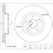 Диск тормозной передний SUZUKI SX4 (SED) YA11S / 41S, YC11S M15A / J20A, 06- <b>SAT ST-55311-80J01</b>