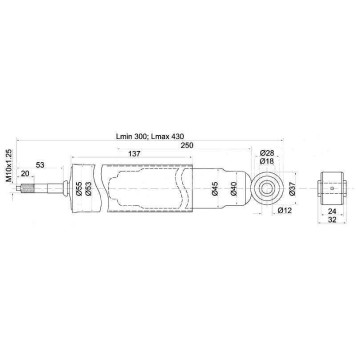 Амортизатор передний NISSAN ATLAS / CONDOR торс. / HYUNDAI PORTER 2WD 92- лев.=прав. <b>SAT ST-56110-2T025</b>