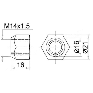 Гайка колесная открытая конус TOYOTA / MAZDA / MITSUBISHI / KIA / HYUNDAI / VOLVO <b>SAT ST-90049-11036</b>