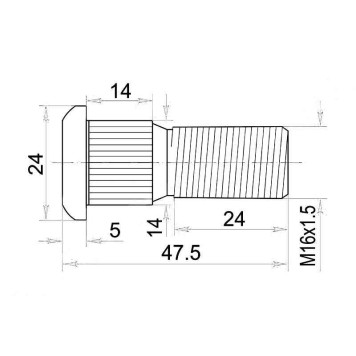 Шпилька ступицы TOYOTA DYNA 150 / 200 / TOYOACE G15 / 25 <b>SAT ST-90942-02062</b>