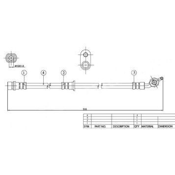 Шланг тормозной передний (Таиланд) TOYOTA AVALON / CAMRY / SCEPTER / WINDOM / LEXUS ES300 91-98 лев. <b>SAT ST-90947-02736</b>
