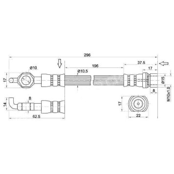 Шланг тормозной задний (Таиланд) TOYOTA COROLLA / SPRINTER / LVN / CRE / TRN / MRN / CARIB 2WD 91-02 лев.=прав. <b>SAT ST-90947-02740</b>