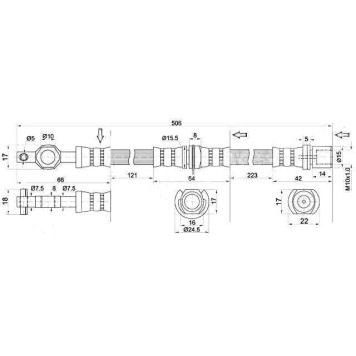 Шланг тормозной передний (Таиланд) TOYOTA CARINA ED / CELICA / CORONA EXIV 89-94 лев.=прав. <b>SAT ST-90947-02983</b>