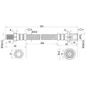 Шланг тормозной задний (Таиланд) TOYOTA 4RUNNER / HILUX SURF / LAND CRUISER PRADO 00-02 промежуточный <b>SAT ST-90947-02C59</b>