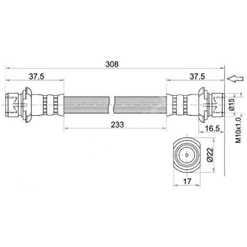 Шланг тормозной задний (Таиланд) TOYOTA LAND CRUISER 200 / LEXUS LX570 07- лев. <b>SAT ST-90947-02F41</b>