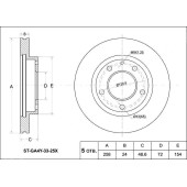 Диск тормозной перед MAZDA PREMACY CP#W 99-05 / CAPELLA CG# / GF# 94- / FAMILIA BJFW 2.0 98- <b>SAT ST-GA4Y-33-25X</b>
