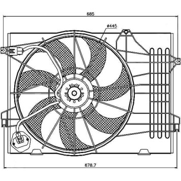 Диффузор радиатора в сборе HYUNDAI TUCSON 04-09 / KIA SPORTAGE 04-09 2,0i / 2,0d <b>SAT ST-HN50-201-0</b>