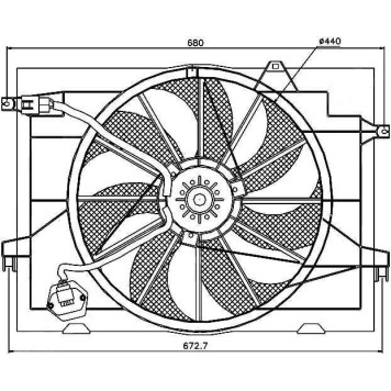 Диффузор радиатора в сборе HYUNDAI TUCSON 04-09 / KIA SPORTAGE 04-09 2,7i <b>SAT ST-HN50-201-A0</b>