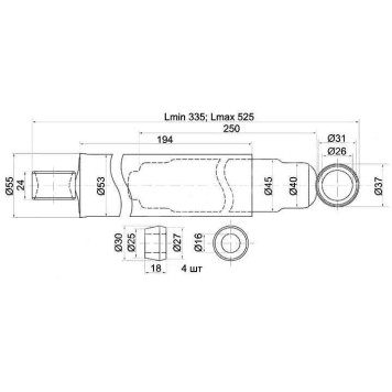 Амортизатор RR MITSUBISHI CANTER FE2# / FE11# / FE134 / FE3# / FE4# / FE6# лев.=прав. <b>SAT ST-MB161497</b>