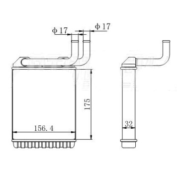 Радиатор отопителя салона MITSUBISHI CANTER FE5##\FB5##\FE6##\FB6##\FG##\ 94-99 (правый руль) <b>SAT ST-MB83-395-A0</b>
