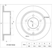 Диск тормозной зад Mitsubishi Lancer X 4B10 / 11, 4A91 CY#, 07- <b>SAT ST-MN116332</b>