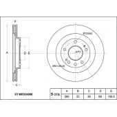 Диск тормозной перед MITSUBISHI PAJERO IO H6# / 7# 98-07 <b>SAT ST-MR334996</b>